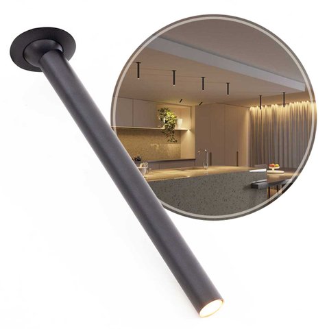 Spot Led Embutir Lea 33cm 5w 2700k 24° Direcionável Irc97 Preto Nordecor St2924