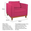 Ver imagem 5 de Kit Sofá 2 e 3 Lugares e 2 Poltronas Europa 180 cm Estilo Conforto e Elegância Suede - Doce Sonho Mó