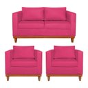 Ver imagem 1 de Kit Sofá 2 e 3 Lugares e 2 Poltronas Europa 180 cm Estilo Conforto e Elegância Suede - Doce Sonho Mó