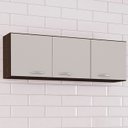 Ver imagem 2 de Armario Aereo 3 Portas 120 Cm 843 Chocolate Off White Poqq