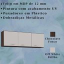 Ver imagem 3 de Armario Aereo 3 Portas 120 Cm 843 Chocolate Off White Poqq