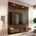 Ver imagem 1 de Painel Ripado para TV até 72 Polegadas 100% MDF 185,5CMX250CM Nicho Aloe CabeCasa MadeiraOriginals