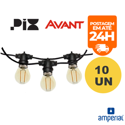 Kit Cordão de Luz Pix com 10 Lâmpadas Filamento Led Bolinha G45 - 2