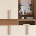 Ver imagem 3 de Guarda Roupa Casal Capelinha com Espelho 200 Cm B374 Nature Off White
