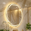 Ver imagem 1 de Espelho Led 3 Tons Cores Redondo 80cm Espiral Lavado Banheiro Tecla Touch Dimmer 80