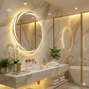 Ver imagem 2 de Espelho Led 3 Tons Cores Redondo 80cm Espiral Lavado Banheiro Tecla Touch Dimmer 80