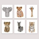 Ver imagem 1 de Quadro Infantil Safari 6 Un A4 Vidro e Pendurador