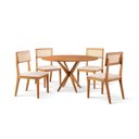 Ver imagem 3 de Conjunto de Sala Jantar Mesa 120 cm com 4 Cadeiras Ava Nude/Marrom