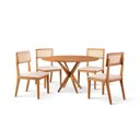 Ver imagem 3 de Conjunto de Sala Jantar Mesa 120 cm com 4 Cadeiras Ava Nude/Marrom