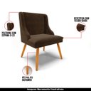 Ver imagem 4 de Kit 6 Cadeiras Decorativas Sala de Jantar Pés Palito de Madeira Firenze Suede Marrom/Natural G19 - G