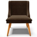 Ver imagem 7 de Kit 6 Cadeiras Decorativas Sala de Jantar Pés Palito de Madeira Firenze Suede Marrom/Natural G19 - G