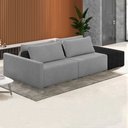 Ver imagem 2 de Sofá Ilha Modular Living com Puff 252cm Georgia K04 Bouclê Grafite/preto - Mpozenato
