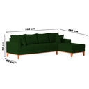 Ver imagem 6 de Sofá 4 Lugares Beny com Chaise Direito Suede Verde