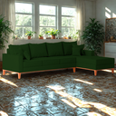 Ver imagem 1 de Sofá 4 Lugares Beny com Chaise Direito Suede Verde