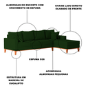 Ver imagem 3 de Sofá 4 Lugares Beny com Chaise Direito Suede Verde