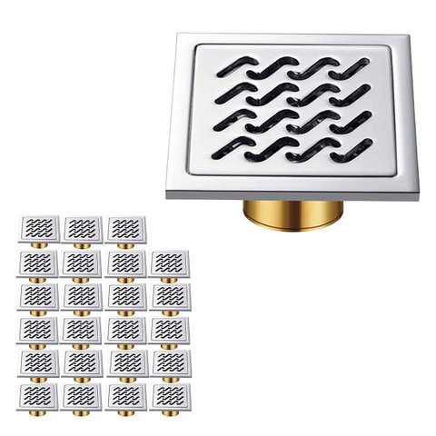 Ralo Inox Kit 23 Uni 10x10 Banheiro Quintal Seguro Anti Inseto Odor Casa Varanda Cozinha Lavabo Higi