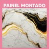 Papel de Parede Painel 3D Mármore Branco Preto Dourado 2,5M Revestimento Auto Colante Brilho - 3