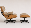Ver imagem 4 de Poltrona Charles Eames com Puff - Freijó em Couro Areia