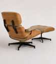 Ver imagem 2 de Poltrona Charles Eames com Puff - Freijó em Couro Areia