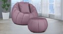 Ver imagem 1 de Kit Poltrona Giratória Concha C/ Puff + Almofada Veludo Rose - Londrilar
