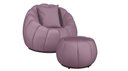 Ver imagem 2 de Kit Poltrona Giratória Concha C/ Puff + Almofada Veludo Rose - Londrilar
