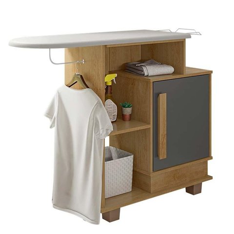 Tábua de Passar Roupa Organizadora Havaí RV Móveis Cinamomo/Grafite