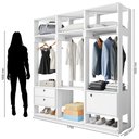 Ver imagem 4 de Módulo Guarda Roupa Closet Casal 1 Porta 2 Gavetas Titan Branco Velluto - Móveis Leão