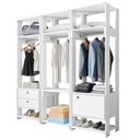 Ver imagem 1 de Módulo Guarda Roupa Closet Casal 1 Porta 2 Gavetas Titan Branco Velluto - Móveis Leão