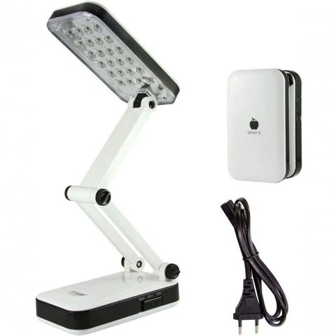 Luminária de Mesa Articulada 24 Leds Recarregável Abajur Dpled-5s Led-666