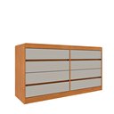 Ver imagem 2 de Cômoda 8 Gavetas Orgânica Luna 100% MDF 158cm Yescasa Marrom/Cinamomo/Off White