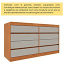 Ver mais imagens de Cômoda 8 Gavetas Orgânica Luna 100% MDF 158cm Yescasa Marrom/Cinamomo/Off White