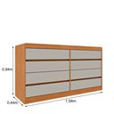 Ver imagem 3 de Cômoda 8 Gavetas Orgânica Luna 100% MDF 158cm Yescasa Marrom/Cinamomo/Off White