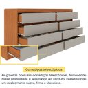 Ver imagem 4 de Cômoda 8 Gavetas Orgânica Luna 100% MDF 158cm Yescasa Marrom/Cinamomo/Off White