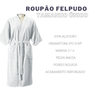 Ver imagem 3 de Roupão de Banho 100% Algodão Atoalhado Tamanho Unico Dianneli:branco