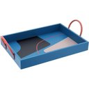 Ver imagem 1 de Bandeja Decorativa para Servir Retangular Mdf 10x25x39cm Azul