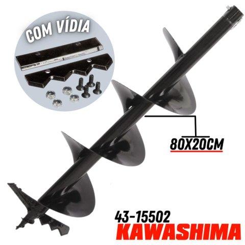 Broca Kawashima de Espiral Simples Pra Perfurador de Solo de Encaixe 20mm Com Lâmina de Videa