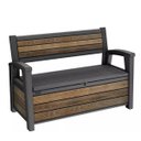 Ver imagem 1 de Banco e Baú de Jardim 227l Deco Signature – Textura Madeira – Keter