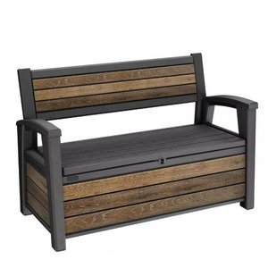Banco e Baú de Jardim 227l Deco Signature – Textura Madeira – Keter