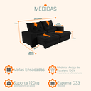 Ver imagem 4 de Sofá Retrátil e Reclinável 2,70m Suede Isis
