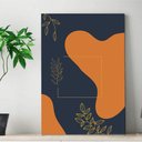 Ver imagem 1 de Placa Decorativa Abstrato Azul Escuro Com Laranja-30X45Cm