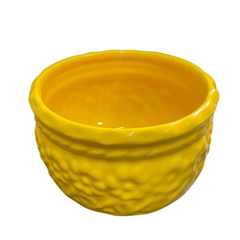 Cachepot Vaso Decorativo Amarelo de Cerâmica14 X 9cm Bea Decor