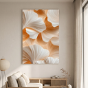 Ver imagem 3 de Quadro Decorativo Sala Folhas Laranja Grande em Tecido Canvas Premium 90x130