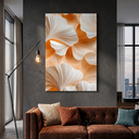 Ver imagem 2 de Quadro Decorativo Sala Folhas Laranja Grande em Tecido Canvas Premium 90x130