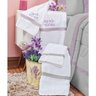 Jogo Toalha Banho Yasmin 4 Peças Cinza Lilás - 1