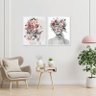 Kit 2 Quadros Decorativos para Quarto 50x70cm Moldura Branca Feminino Surreal - Hugart - 2