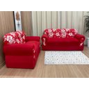 Ver imagem 2 de Sofá 2 e 3 Lugares Vermelho com Floral 608/16 Viena