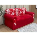 Ver imagem 3 de Sofá 2 e 3 Lugares Vermelho com Floral 608/16 Viena