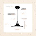 Ver imagem 2 de Luminária Pendente Chapéu Chinês Cozinha Sala Quarto Luxo:preto