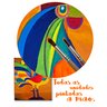 Mini Quadro Decorativo de Galo Colorido Estilizado Medindo 30x25cm Pintado - 9