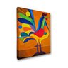 Mini Quadro Decorativo de Galo Colorido Estilizado Medindo 30x25cm Pintado - 2